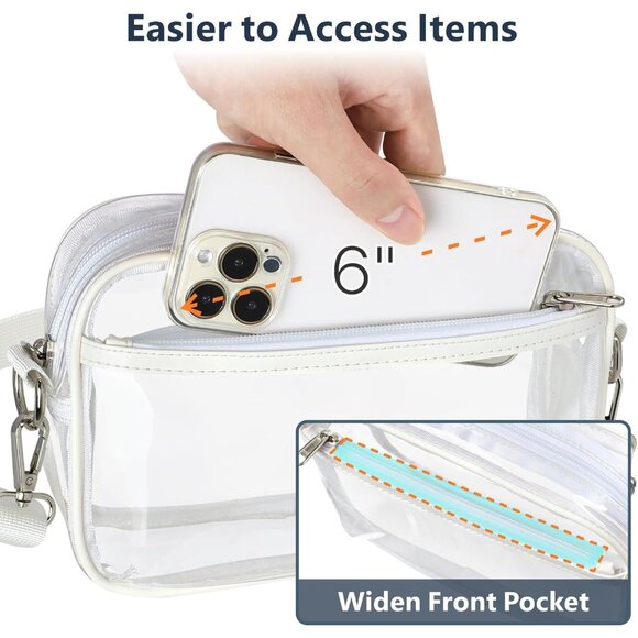 Clear Bag for Stadium Events - Clear Purses for Women Stadium Crossbody Concert - Picture 5 of 9